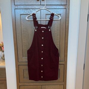 Burgundy Corduroy Mini Dress